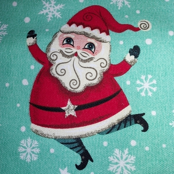 JOHANNA PARKER Mint Green SANTA CLAUS Christmas Cotton PLACEMATS Set of … - Picture 2 of 7
